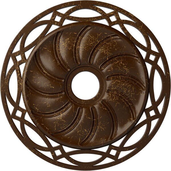 Ekena Millwork Loera Ceiling Medallion (Canopies up to 6 1/4"), 26 5/8"OD x 4 1/2"ID x 1 3/8"P, Root Beer Crackle CM26LORBC - main